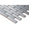 Silver Metal 0.75x2.5 Brick Pattern Metal Mosaic