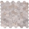 Silver Travertine 3x3 Honed Hexagon Mosaic