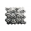 Stainless Steel 3D Interlocking Arrowhead Brushed Mosaic
