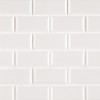 Domino White Glossy 2X4 Staggered Beveled Subway Tile