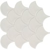 Domino White Glossy Fish Scale Mosaic