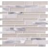 White Wave Interlocking Pattern 4mm Glass Wall Tile