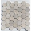 Wooden White 2X2 Hexagon Interlocking Multi Finish Mosaic Tile