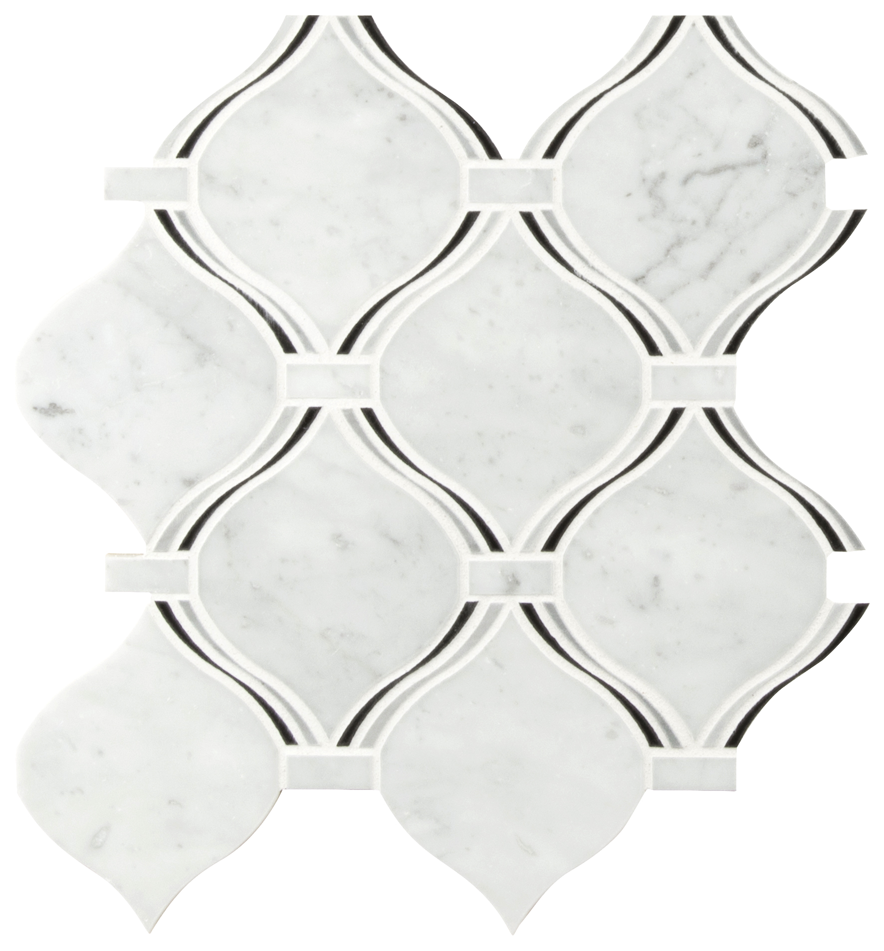 Danza Arabesque 10.94X10.19 Polished Marble Mosaic Tile
