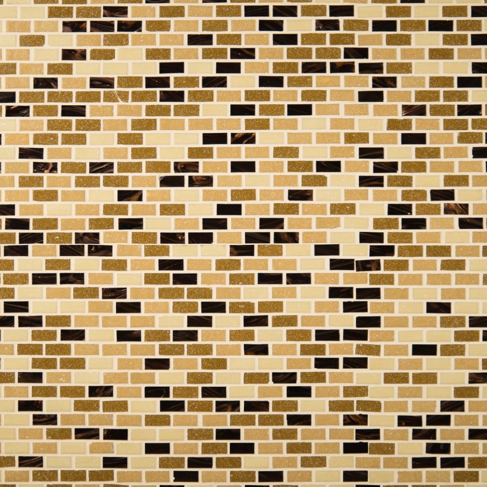 Desert Spring Mini Brick Pattern Blend Glass Tile