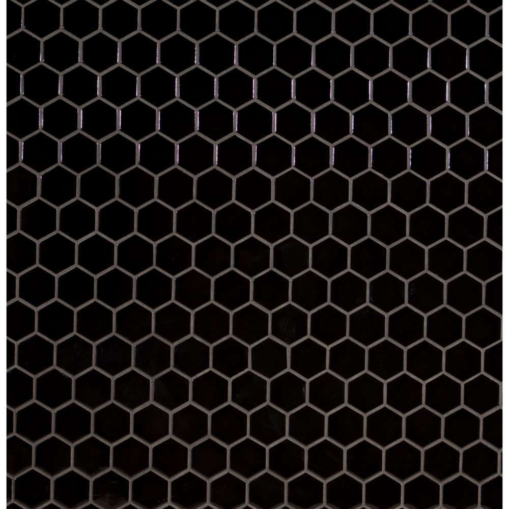 Domino Black 2X2 Hexagon Matte Porcelain Tile