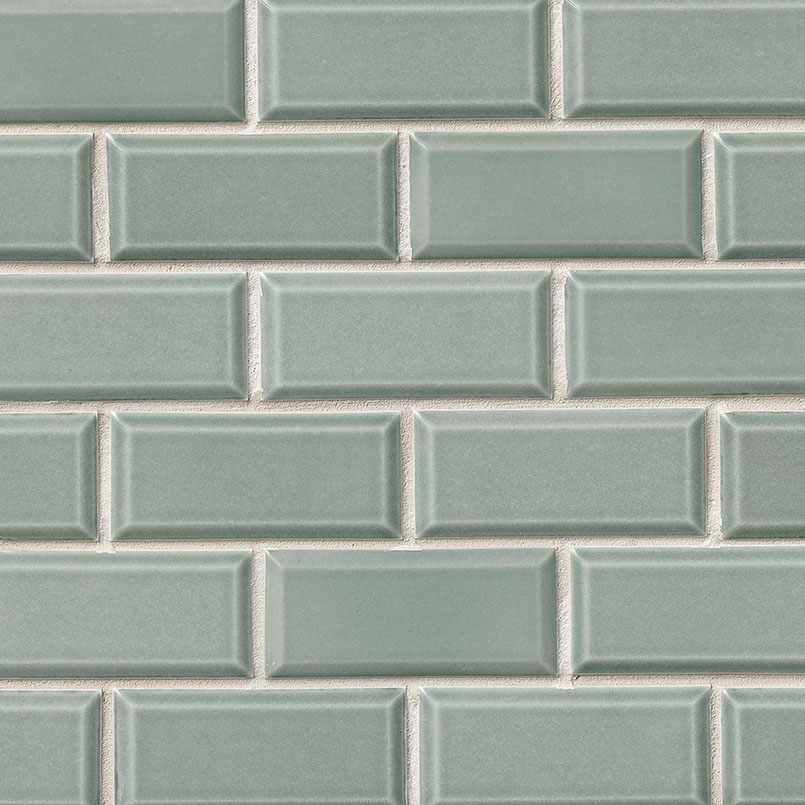 Donna Teal 2x4 Bevel Glossy Subway Ceramic Tile