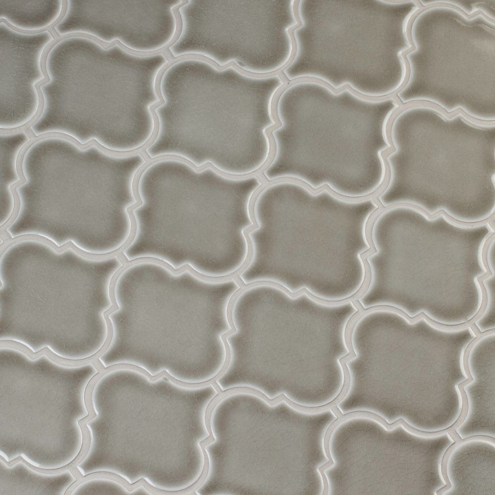 Highland Park Arabesque 10.83X15.5 Ceramic Mosaic Tile in Gray