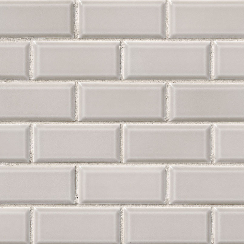 Gray Glossy 2x4 Bevel Porcelain Subway Tile