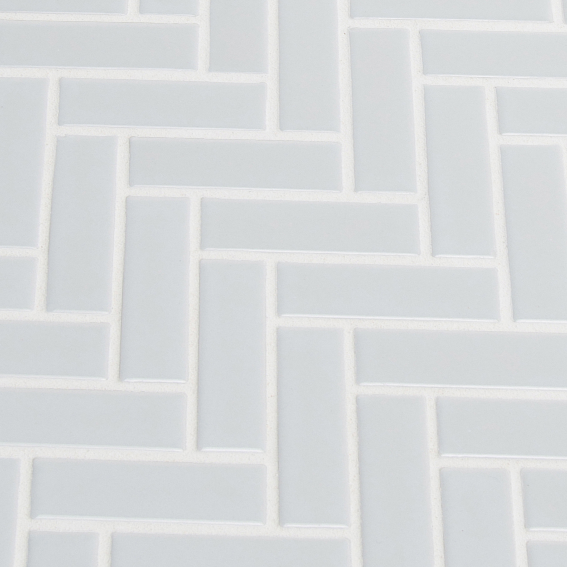 Gray Herringbone 13.75X13.75 6mm Glossy Porcelain Mosaic Tile-2