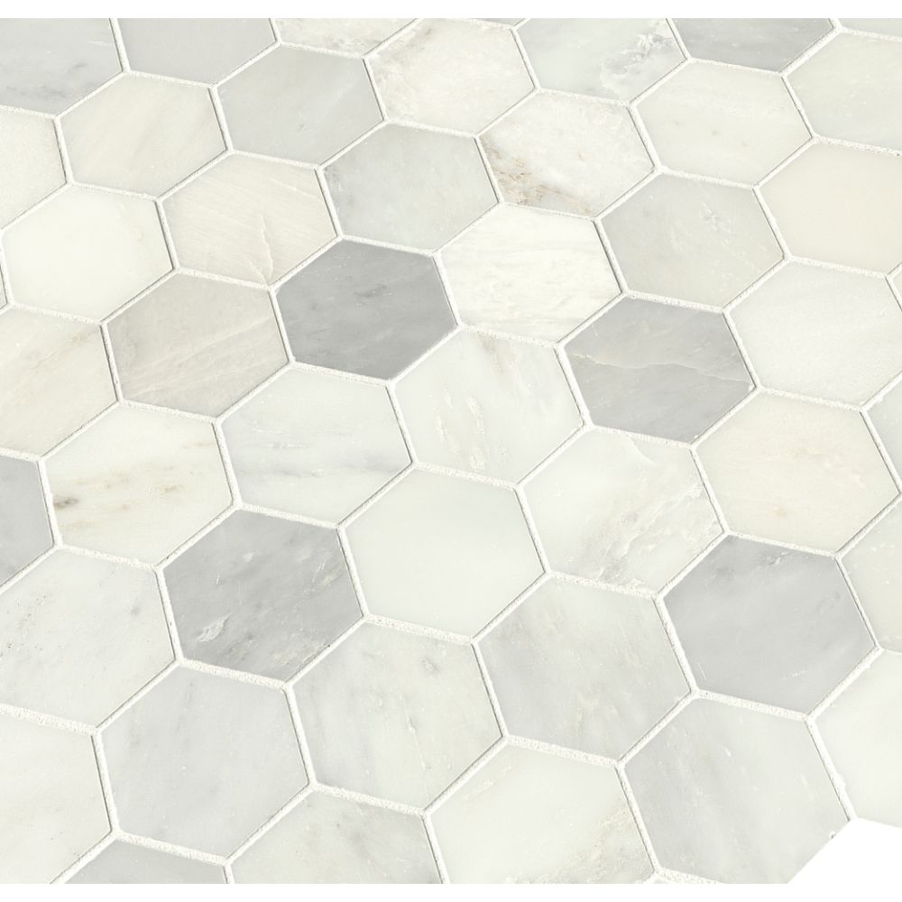 Greecian White 3x3 Polished Hexagon Mosaic
