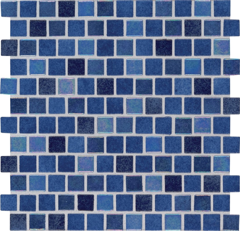 Hawaiian Blue 1X1 Staggered Glass Mosaic