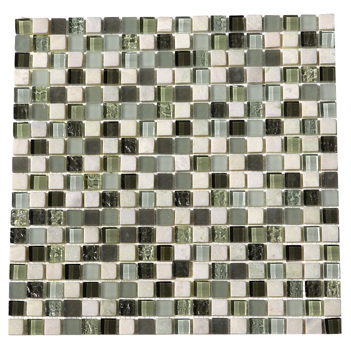 Glacier Green 5/8 x 5/8 Glass Stone Blend Mosaic