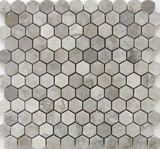 Gray Cloud Hexagon 1x1 Polished Mosaic