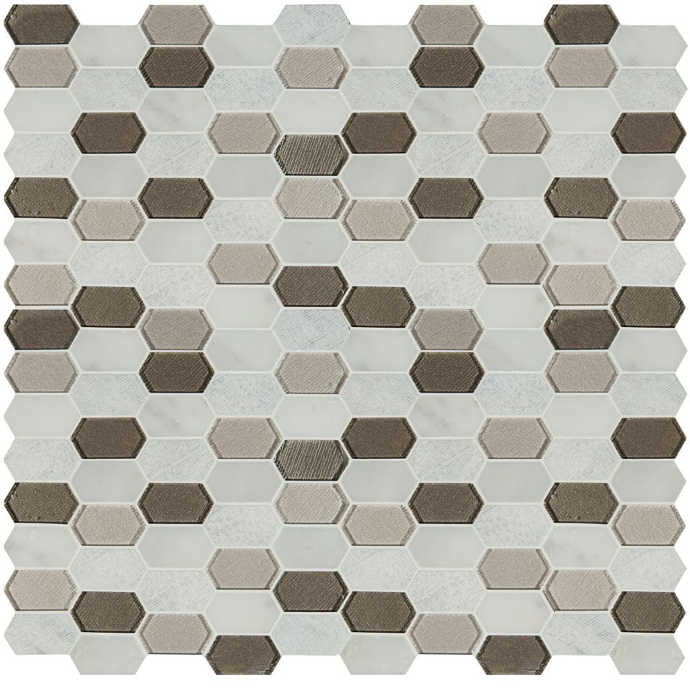 Inessa Blanco Picket Pattern 8mm Glass Wall Tile