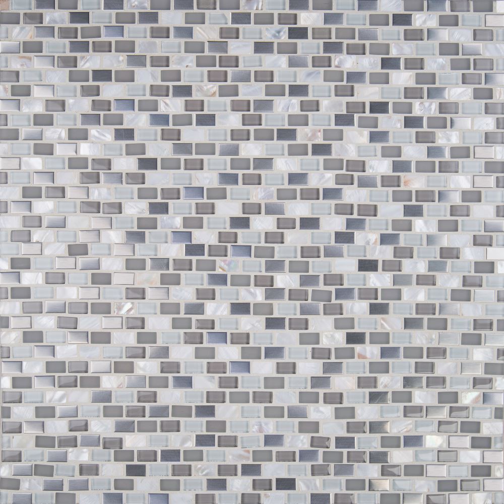 Keshi Blend Mini Brick Pattern Metal Mosaic