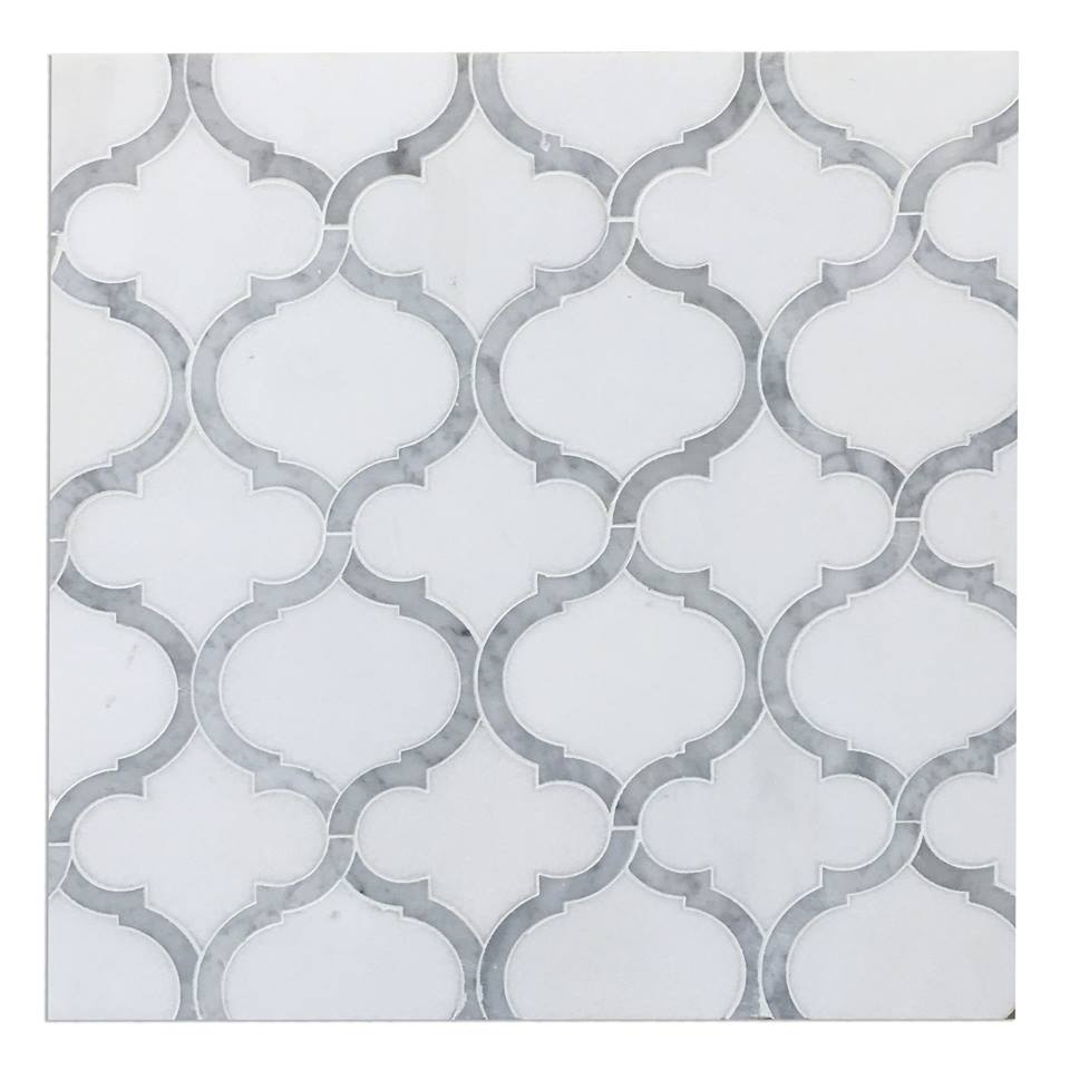 Marrakech Thassos White 9X10 Waterjet Mosaic