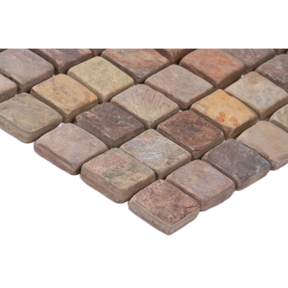 Mixed Slate 2x2 Mosaic Tumbled Backsplash Tile