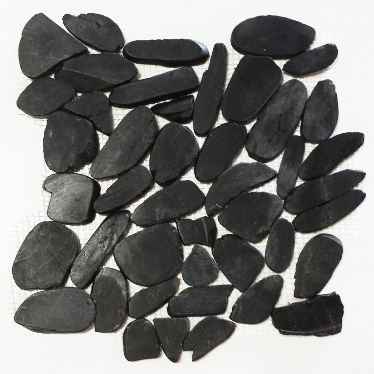 Obsidian 12X12 Interlocking Designer Flat Collection Pebble Tile