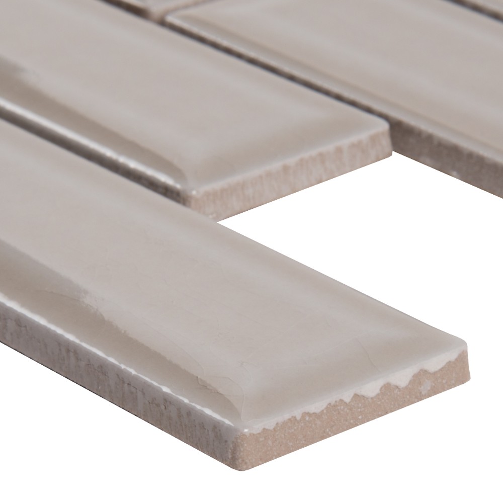 Portico Pearl 2x6 Bevel Subway Ceramic Tile - Backsplash Tile USA