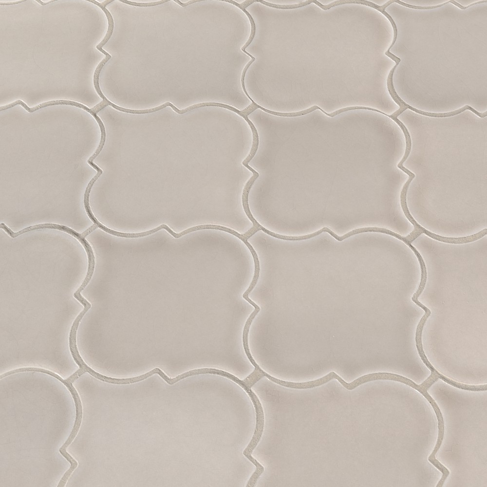 Portico Pearl Arabesque Glossy Ceramic Tile - Backsplash Tile USA