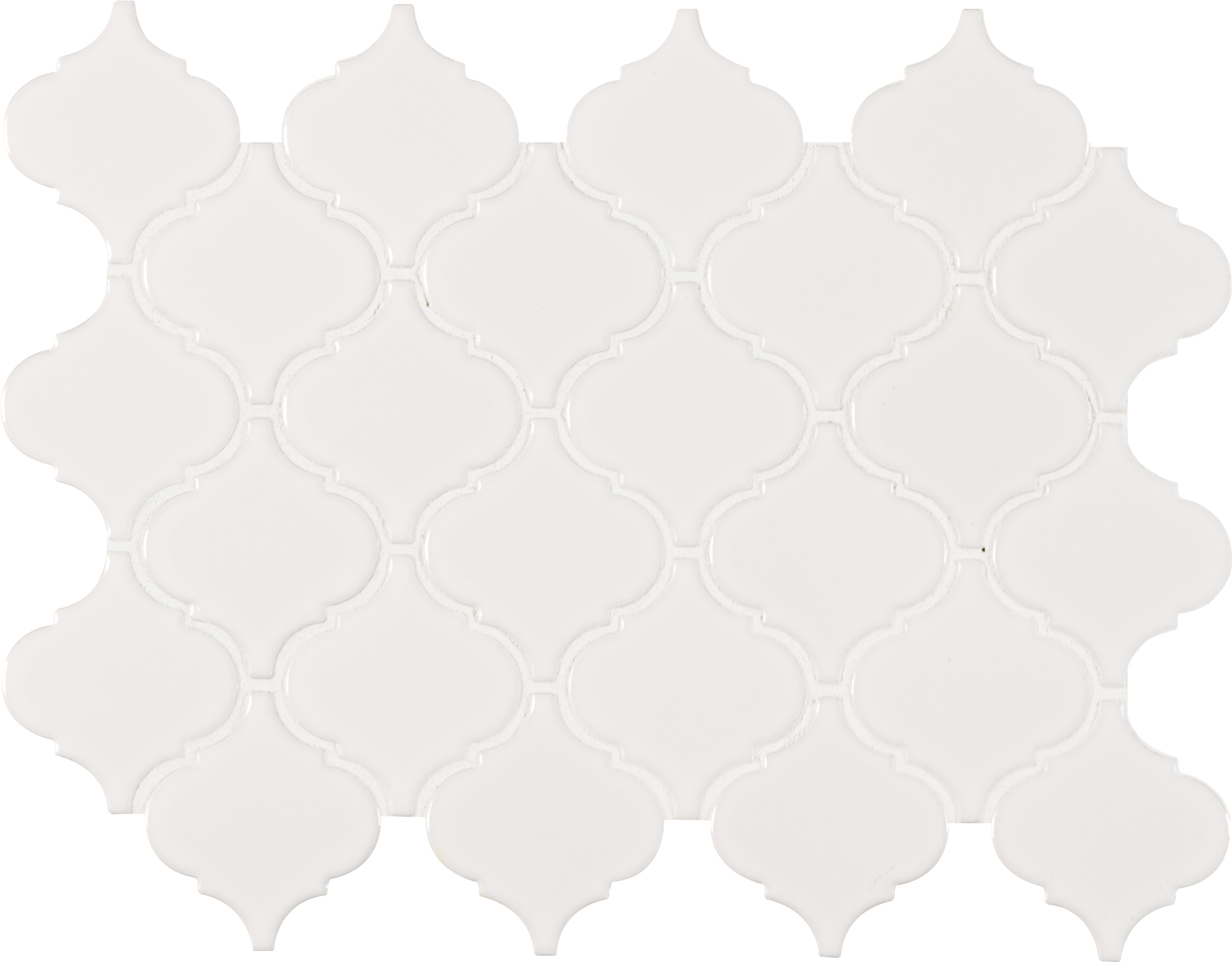 Retro Bianco Arabesque 6mm Matte Porcelain Mosaic Tile