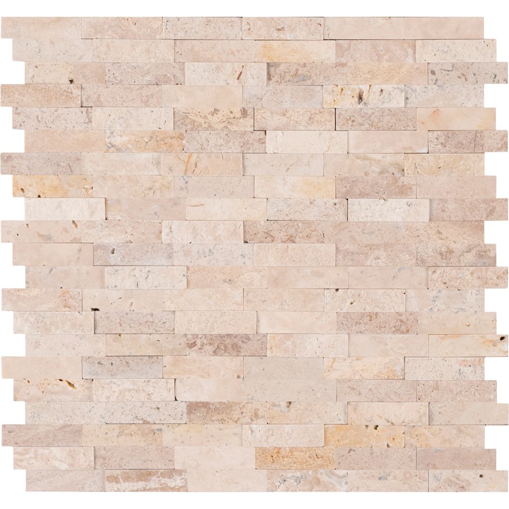 Roman Beige Splitface Peel and Stick Wall Tile