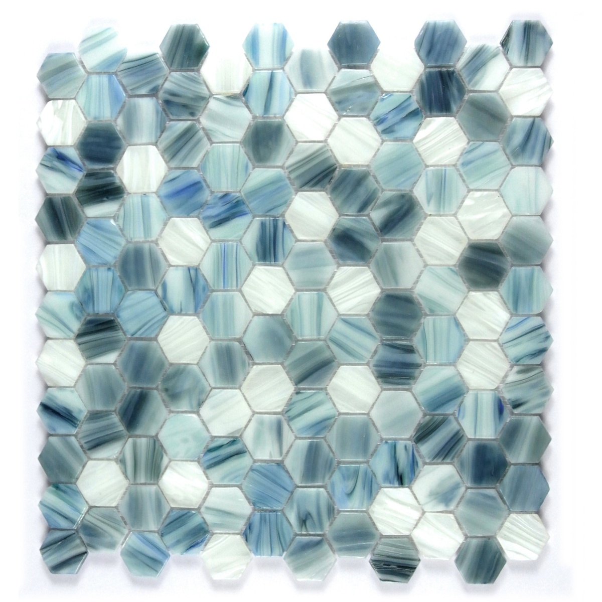 Snowy Raindrop 1x1 Hexagon Collection Mosaic