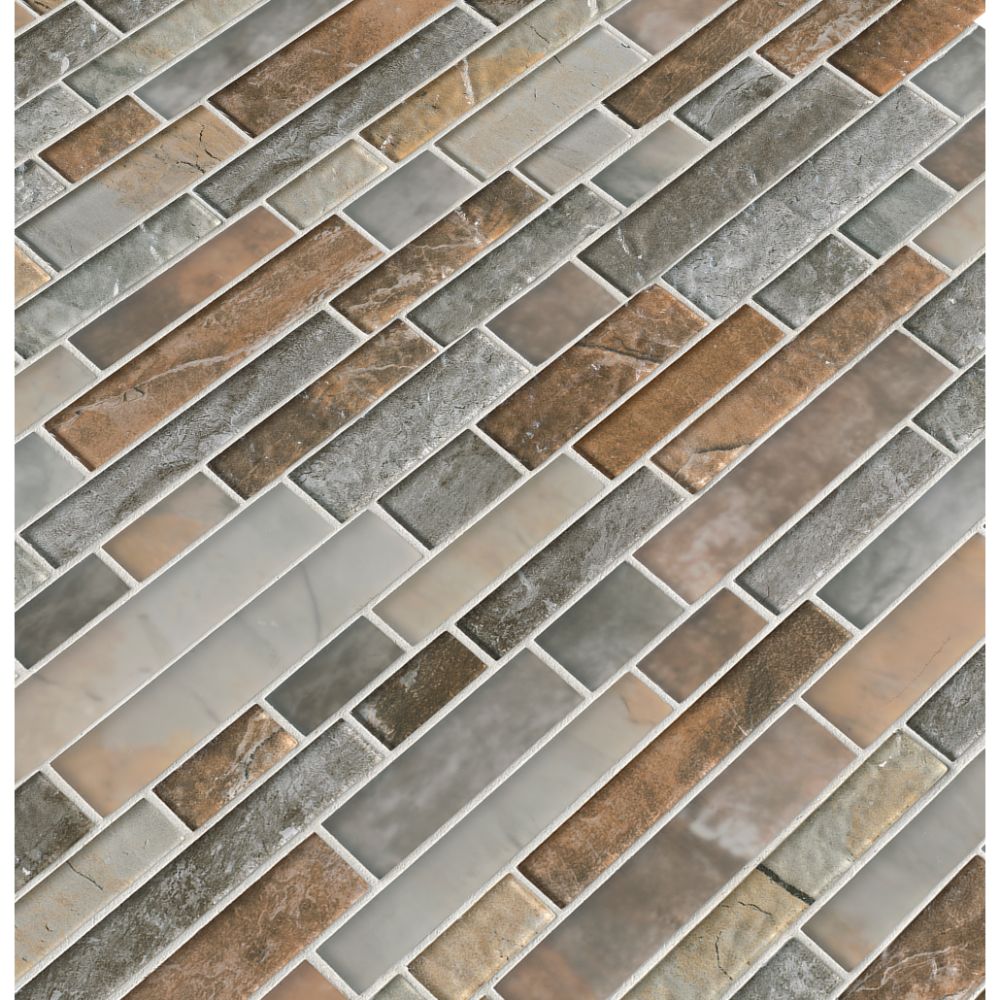 Taos Interlocking Pattern Inkjet Glass Mosaic