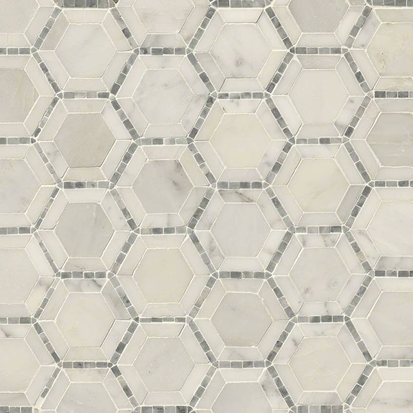 Telaio White 2X2 Hexagon Honed Mosaic
