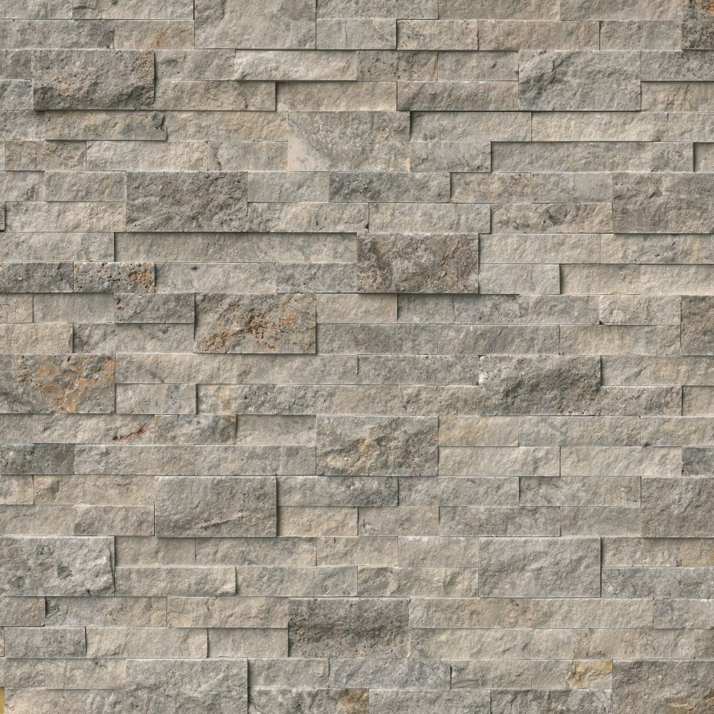 Trevi Gray Ledger Panel 6X24 Natural Travertine Wall Tile