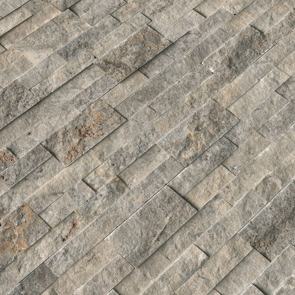 Trevi Gray Ledger Panel 6X24 Natural Travertine Wall Tile