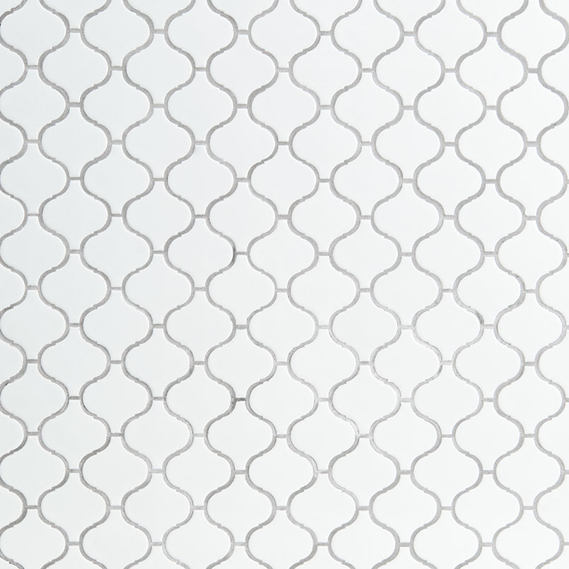 White Arabesque 6mm Glossy Porcelain Mosaic Tile-2