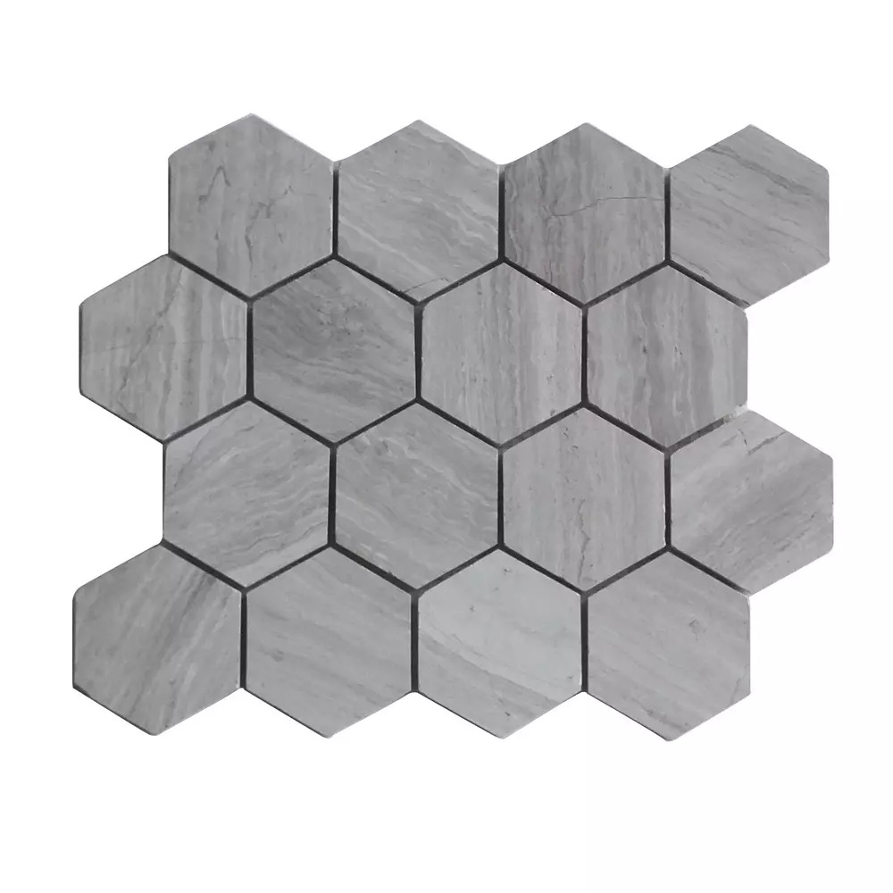Wooden White 3X3 Honed Hexagon Mosaic